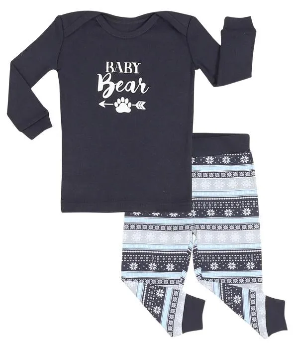 Sleepyheads Holiday Bear Family Matching Grey Fair Isle Pajama