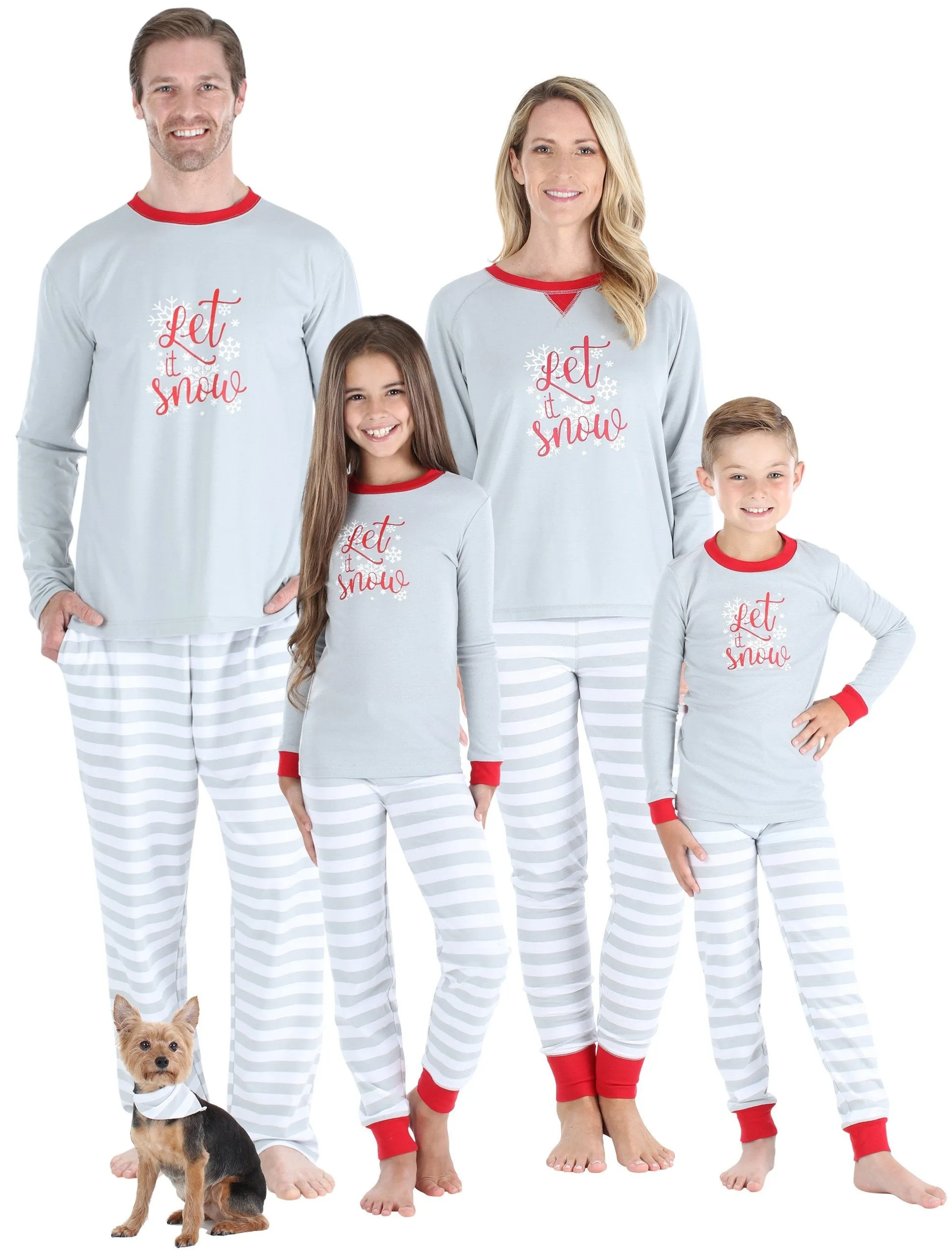 Sleepyheads Holiday Family Matching Winter Snowflake Grey Stripe Pajama