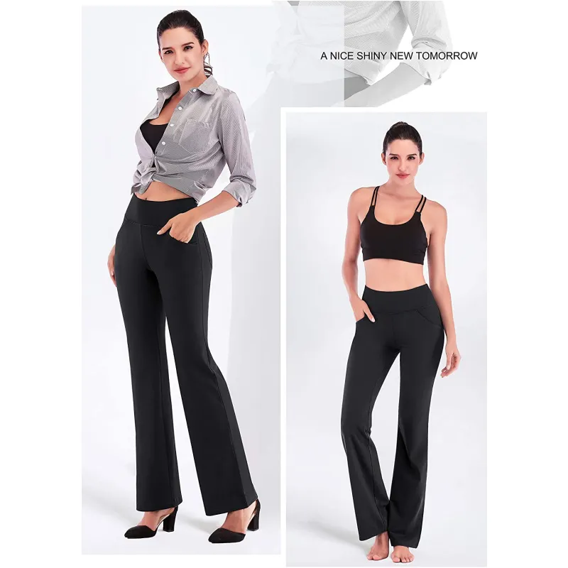 Slightly Wide Leg Trousers High Waist Casual Girls Yoga Pants