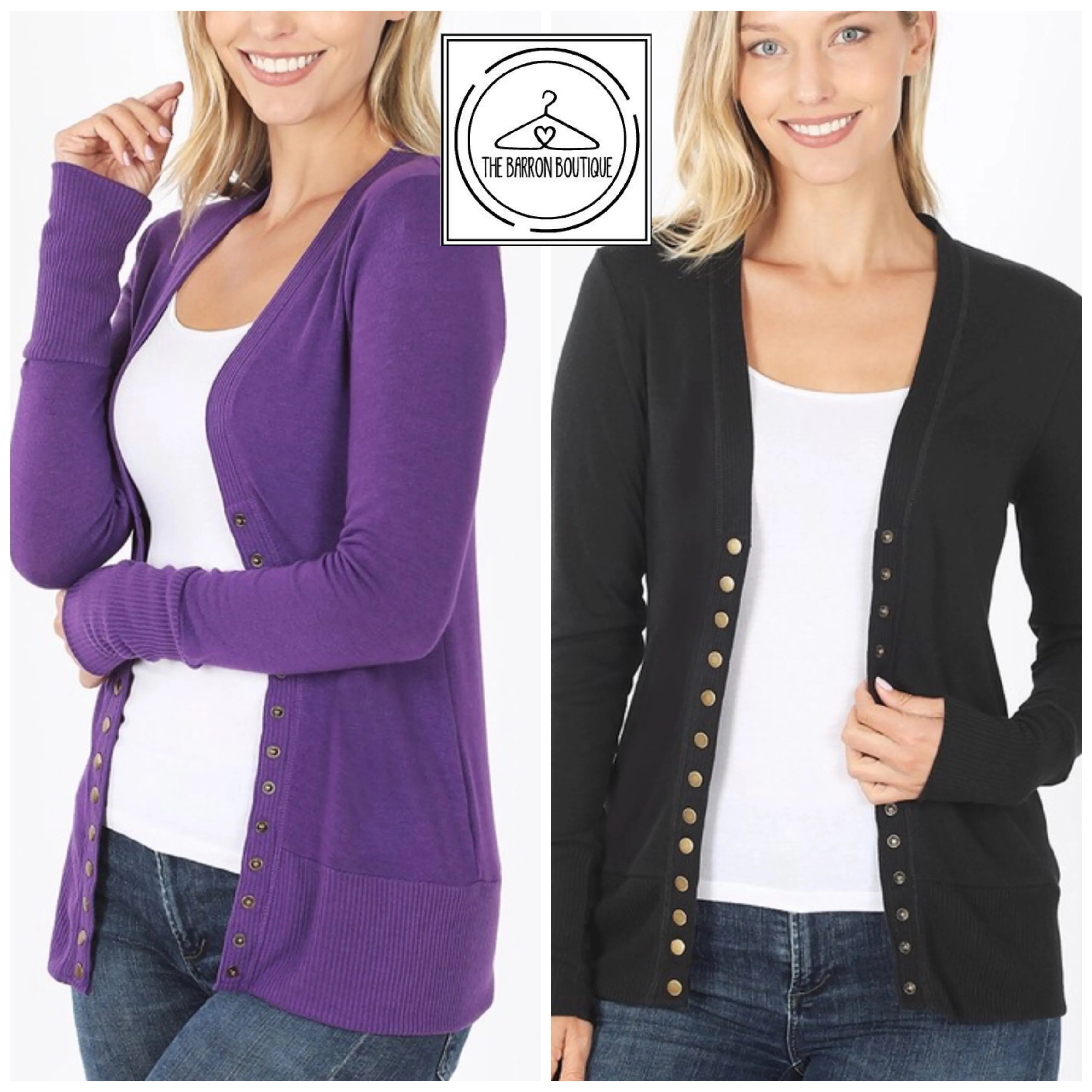 Snap Button Sweater Cardigan (Various Colors)