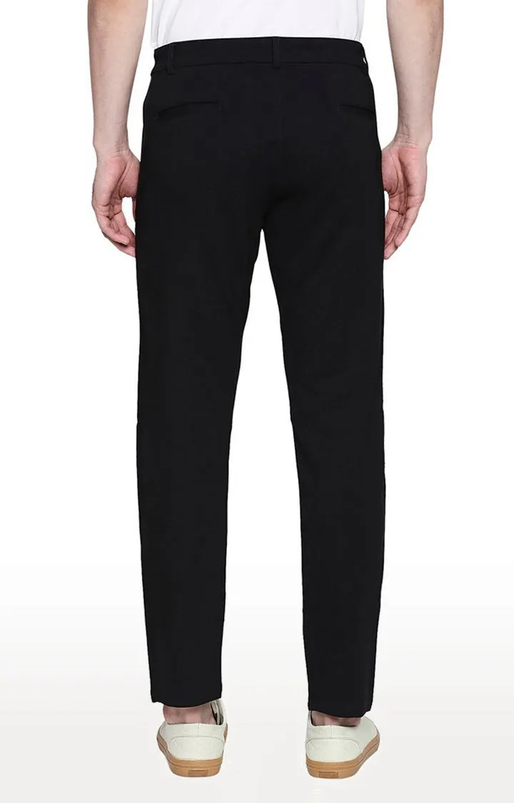 Spykar Men Cotton Black Regular Fit Trousers