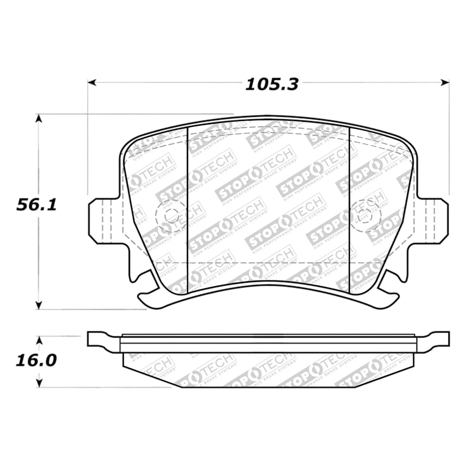 StopTech Street Select Brake Pads Audi	A3 / A3 Quattro (06-13) [Rear w/ Hardware] 305.11080