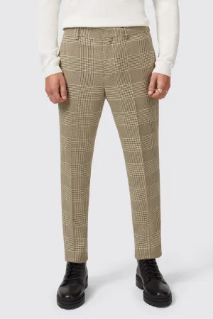 Strauss Slim Fit Neutral Check Trouser