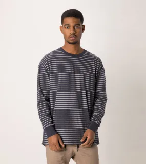 Stripe Rugger LS Tee Duke Blue/Storm Marle