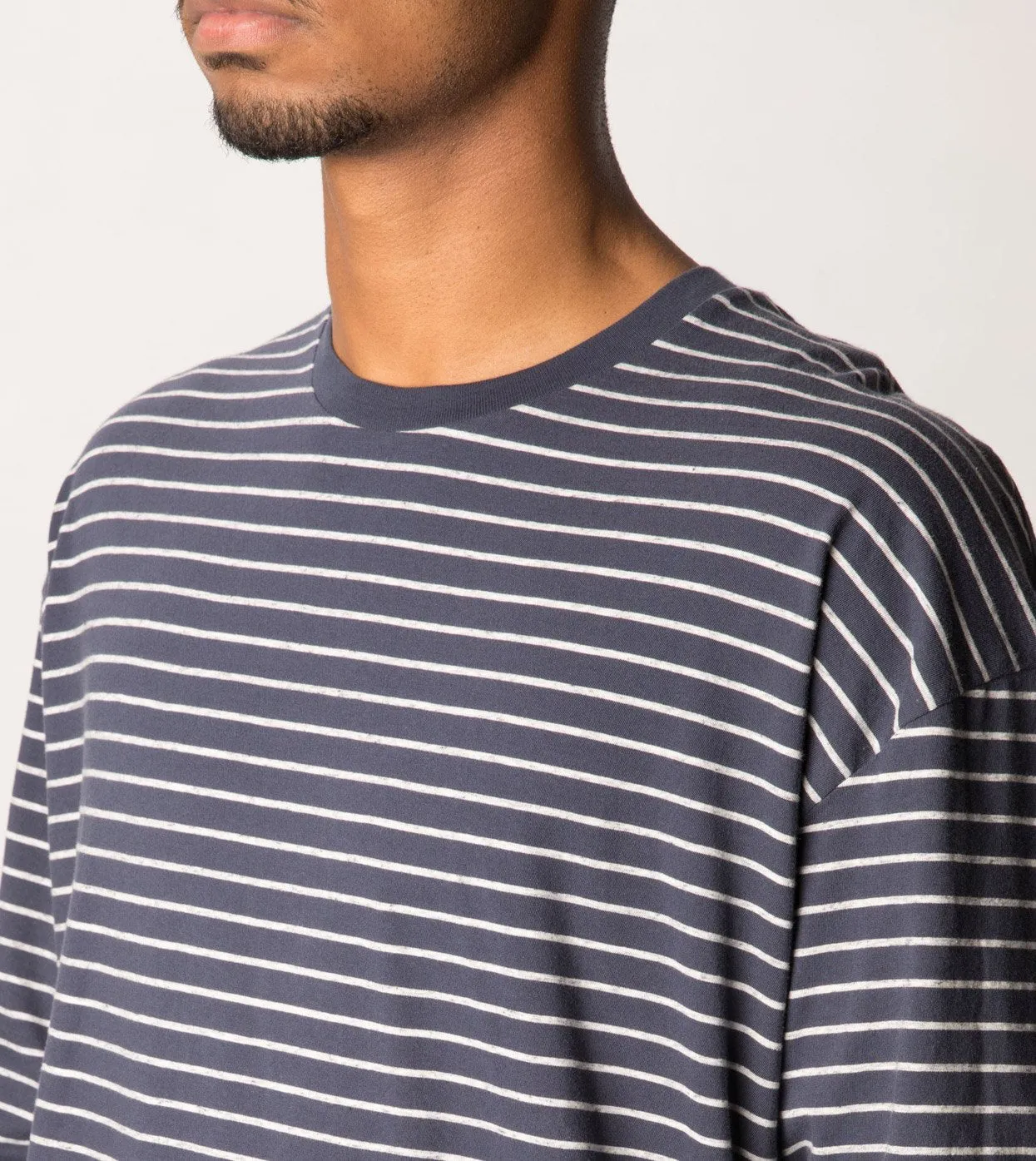 Stripe Rugger LS Tee Duke Blue/Storm Marle