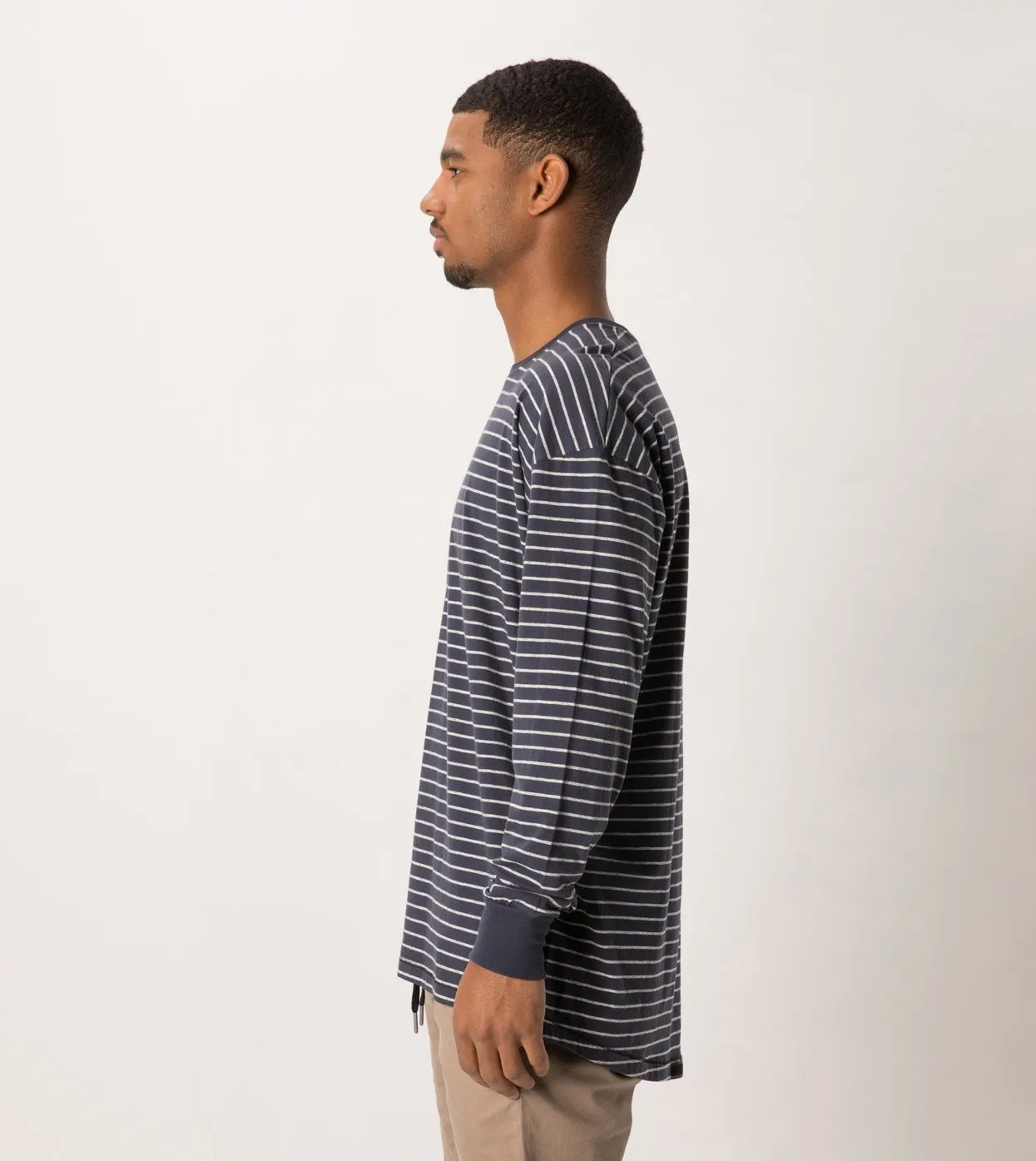 Stripe Rugger LS Tee Duke Blue/Storm Marle