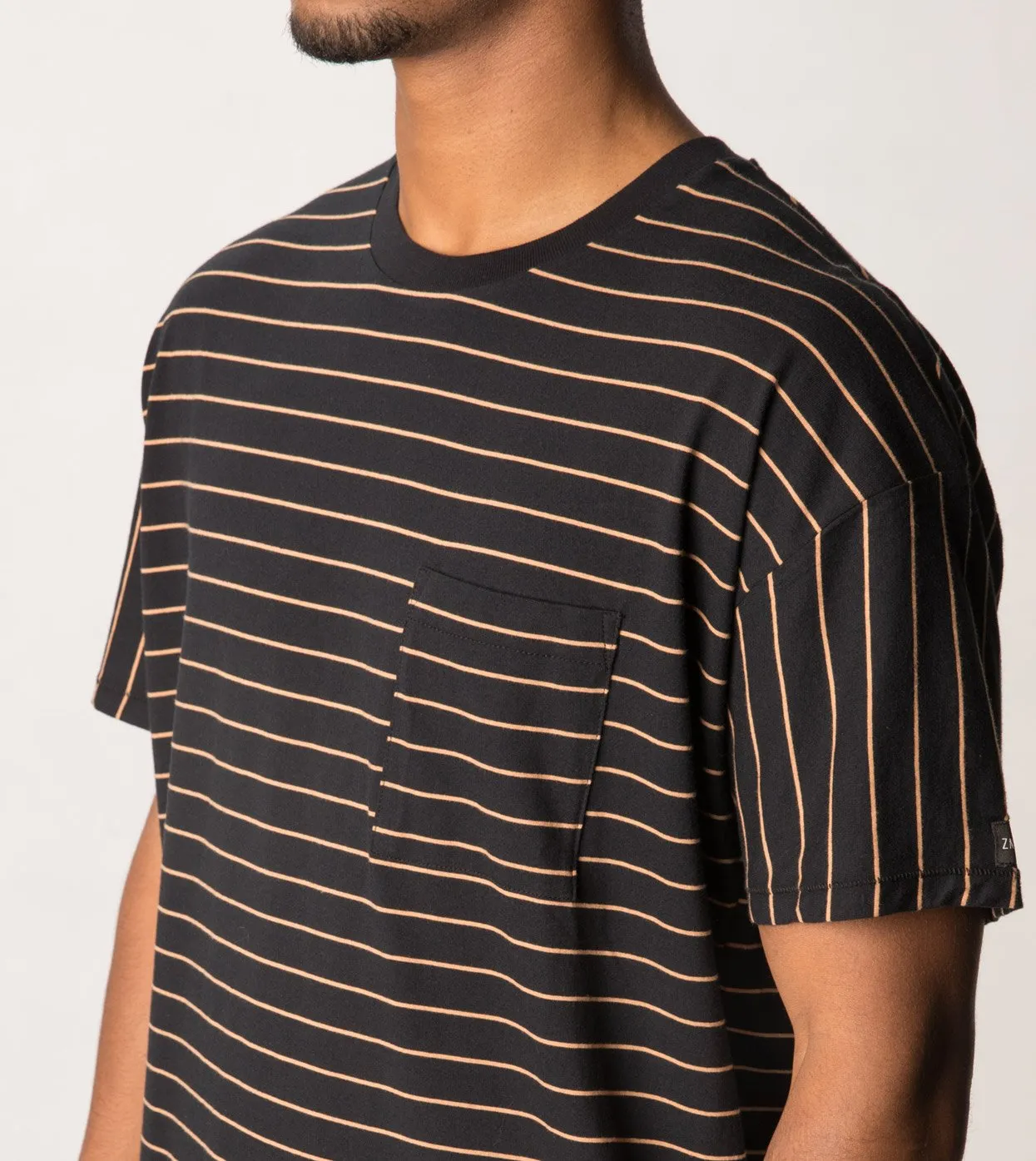 Stripe Rugger Tee Black/Biscuit