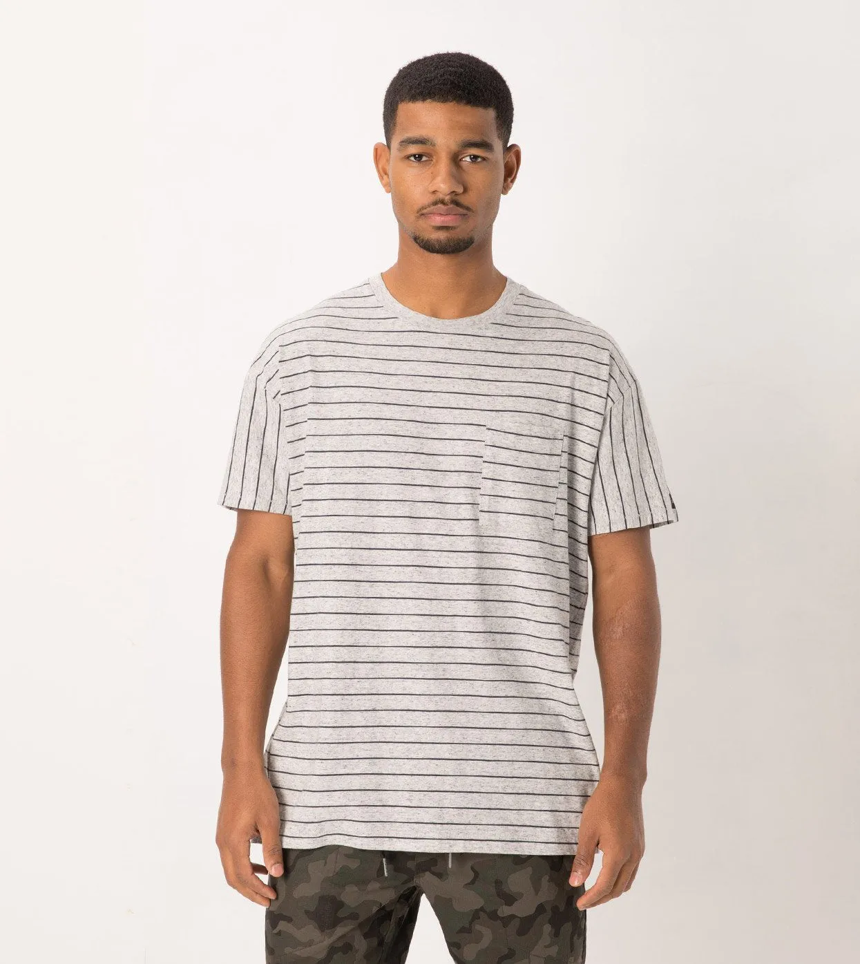 Stripe Rugger Tee Storm Marle/Duke Blue