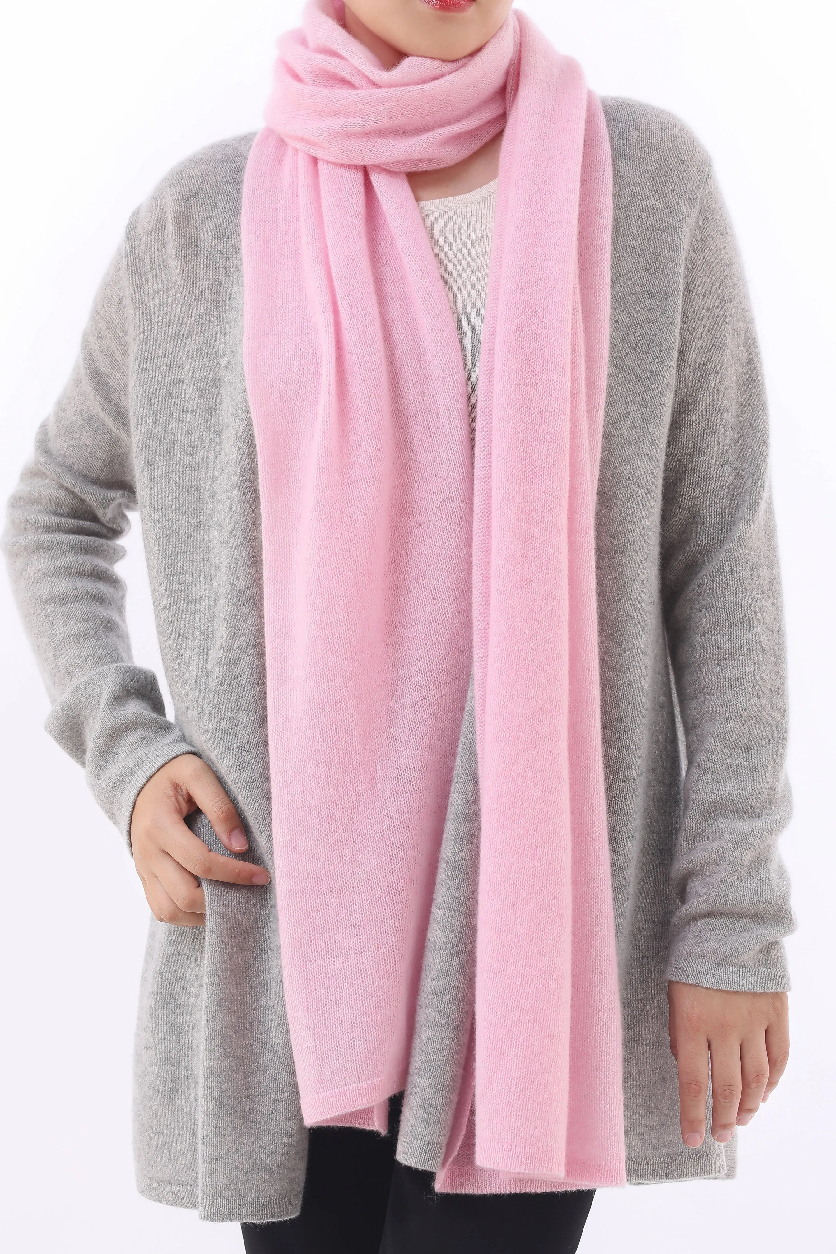 Sustainable Cashmere Lofty Scarf - Light Pink