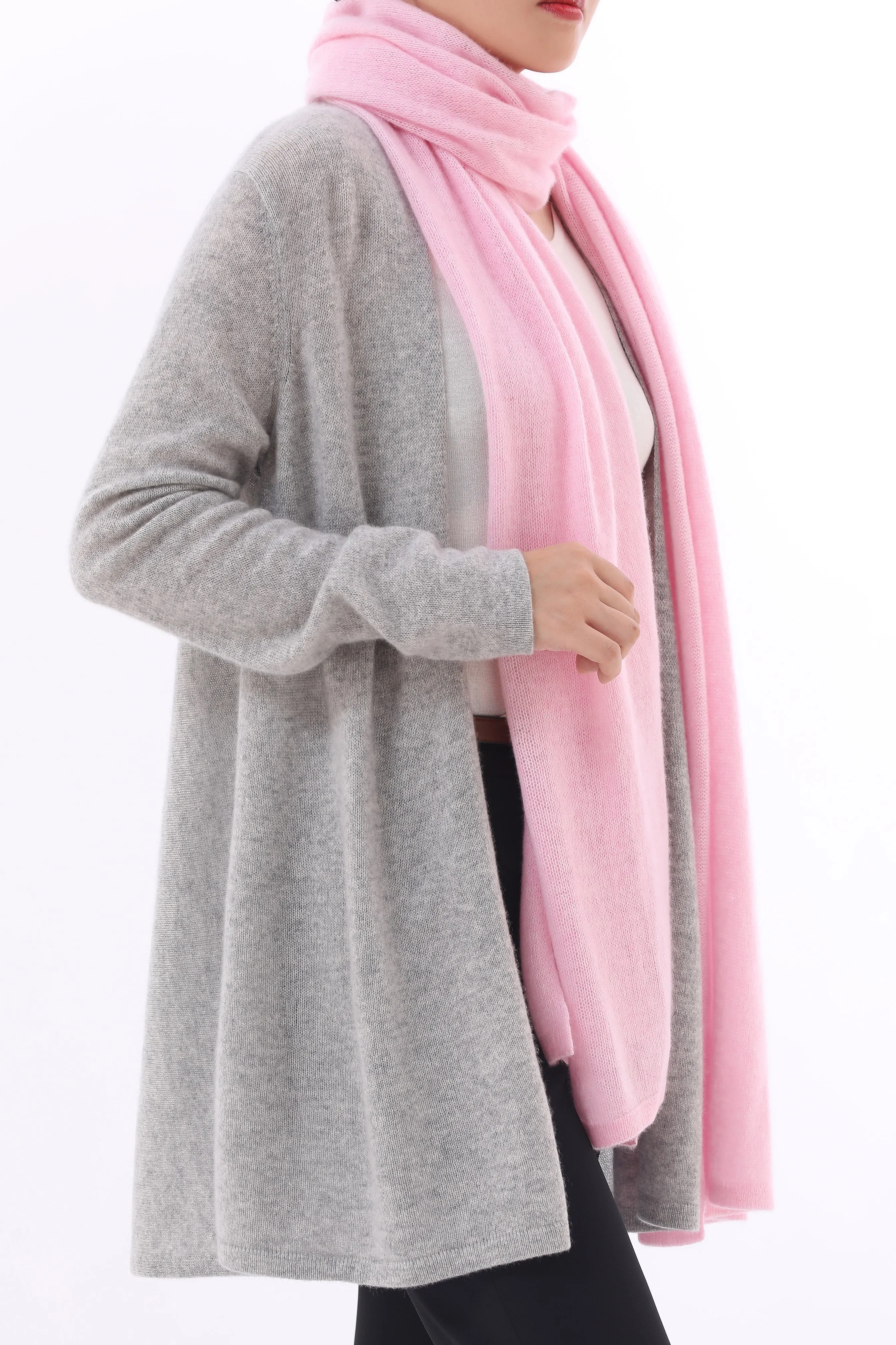 Sustainable Cashmere Lofty Scarf - Light Pink