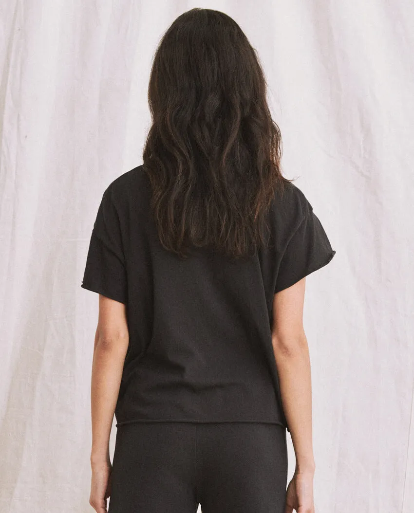 The Crop Tee. Solid -- ALMOST BLACK