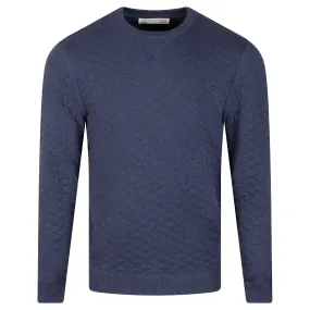 The Ward Crewneck Sweater Heathered Navy - SS24