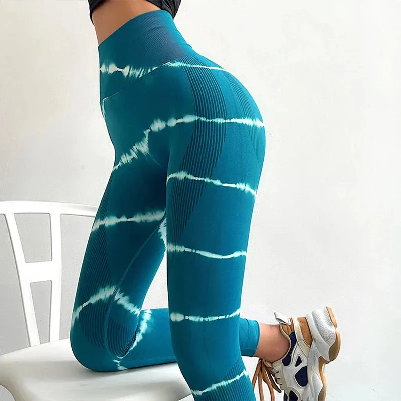 Tie Dye Seamless Push Up Fitness Sweatpants