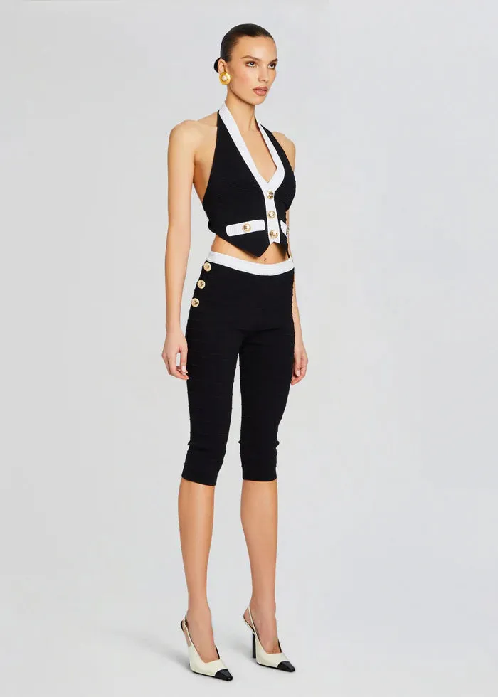 Tinsley Bandage Knit Vest - Black White