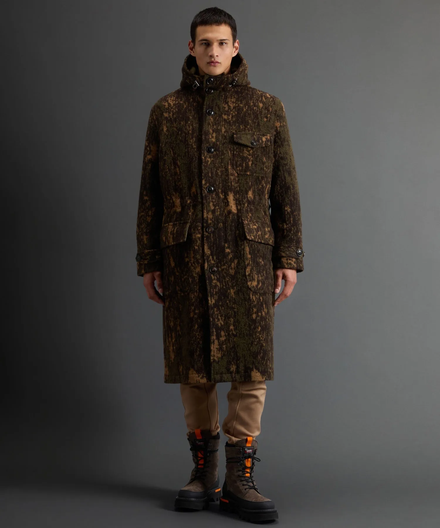 Todd Snyder X Woolrich Camo Tree Topcoat