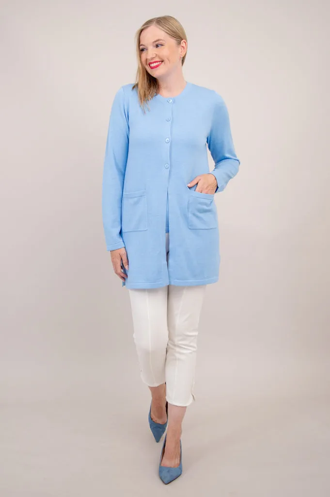 Tommy Cardigan, Blue, Cotton