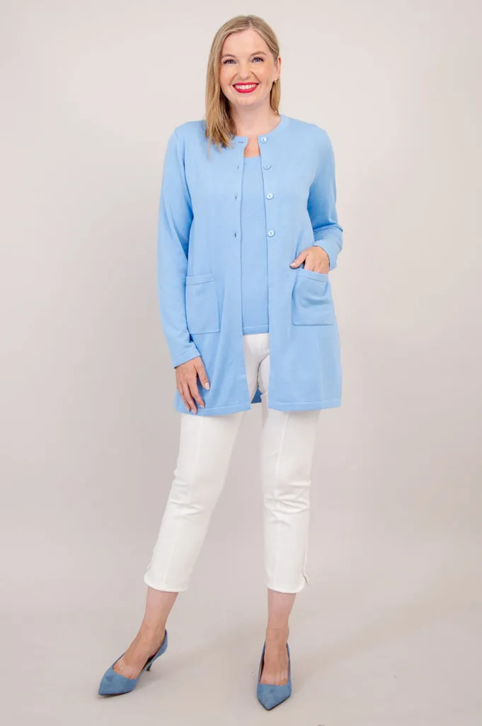 Tommy Cardigan, Blue, Cotton