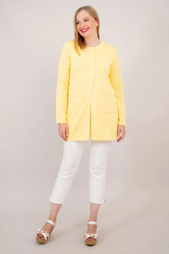 Tommy Cardigan, Yellow, Cotton