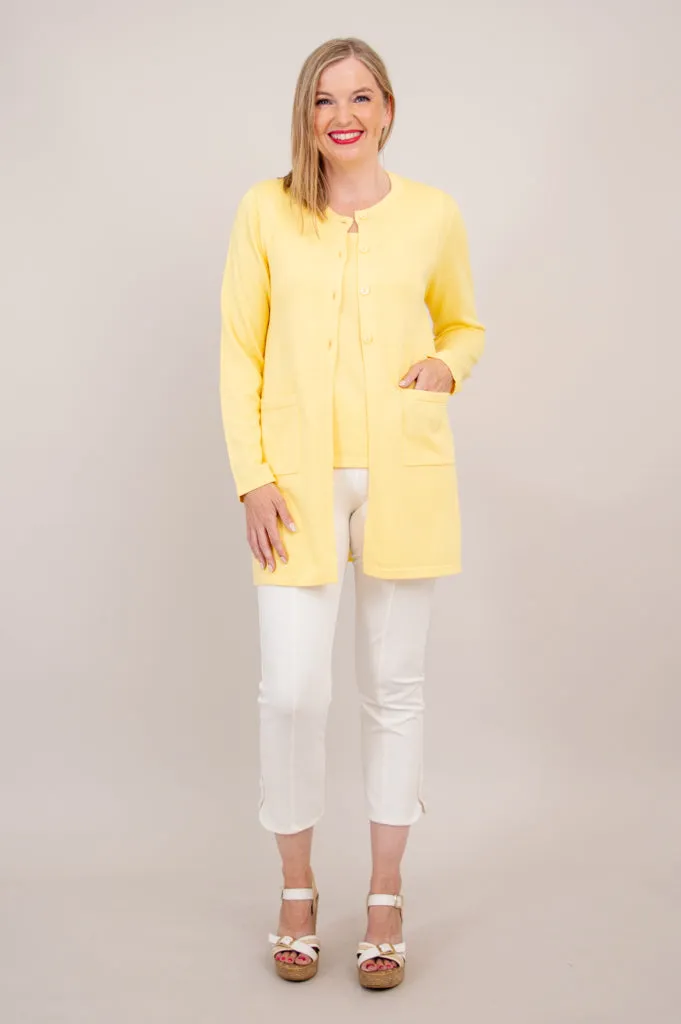 Tommy Cardigan, Yellow, Cotton