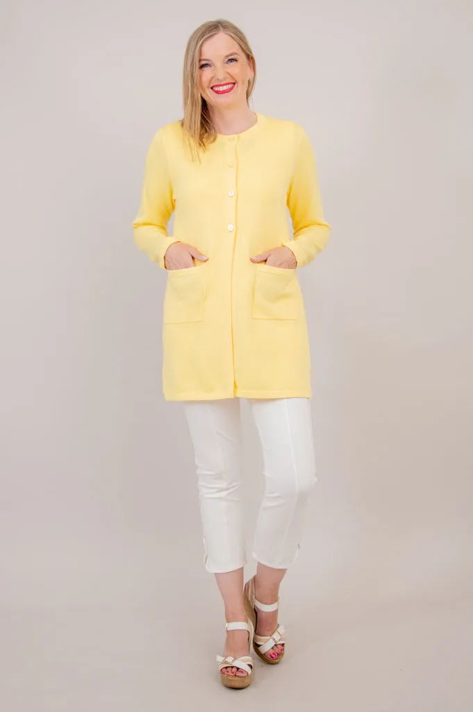 Tommy Cardigan, Yellow, Cotton