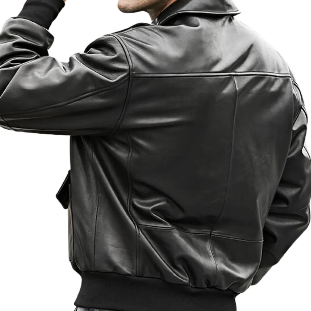 Top G Style Genuine Lambskin Bomber Leather Jacket For Men Air Force Style Jacket With Style And Comfort