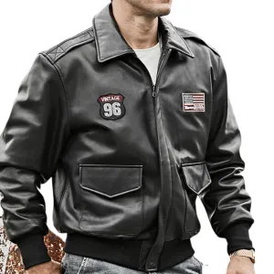 Top G Style Genuine Lambskin Bomber Leather Jacket For Men Air Force Style Jacket With Style And Comfort