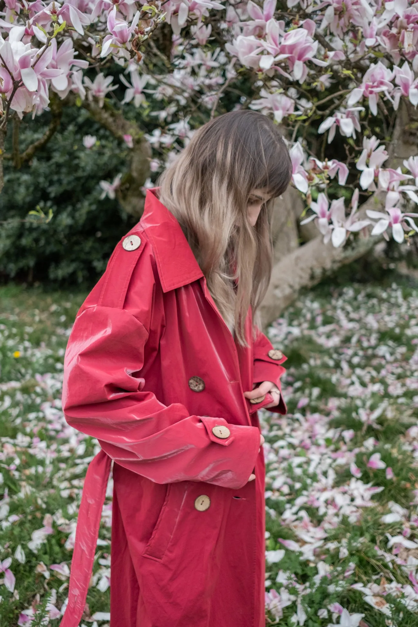 Trench Coat - Burgundy Red