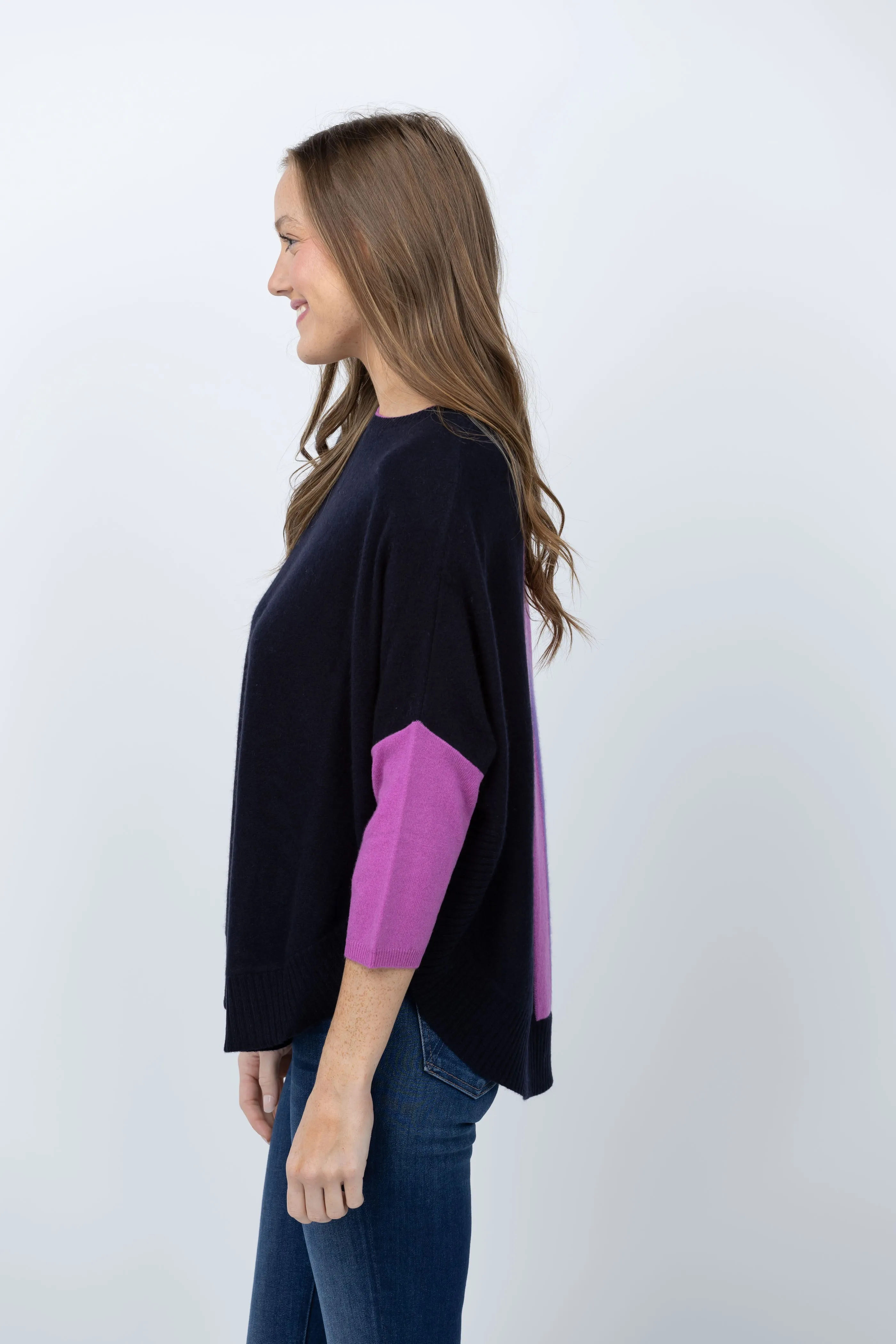 Tyler Boe Sweater in Navy Pink