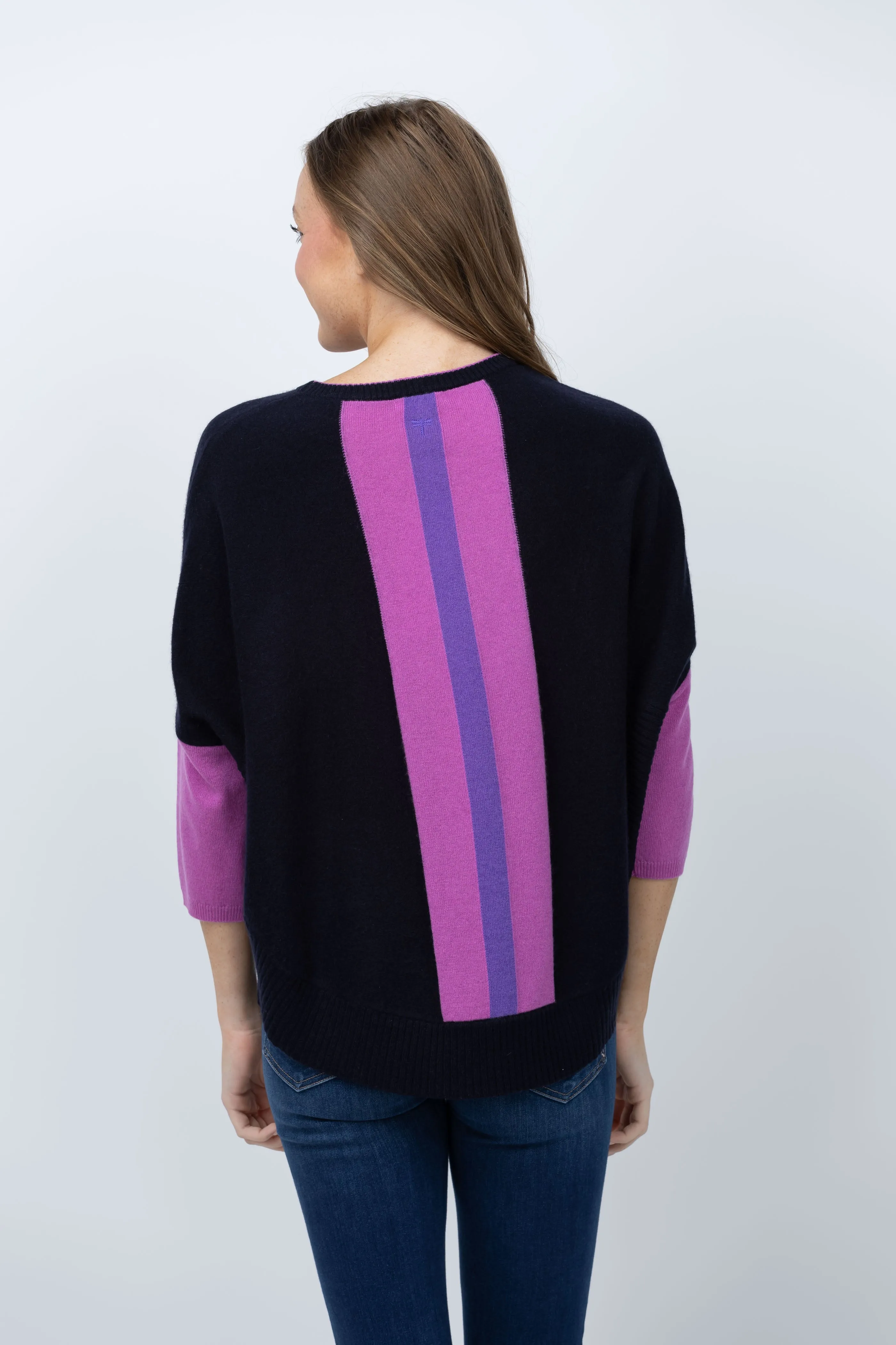 Tyler Boe Sweater in Navy Pink