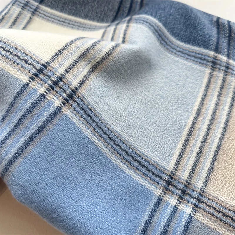 Unisex Warm Plaid Scarf – Yarn-Dyed, Windproof, and Cozy Imitation Cashmere Shawl for Autumn and Winter Elegance