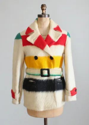 Vintage 1940s Hudson Bay Company Blanket Coat