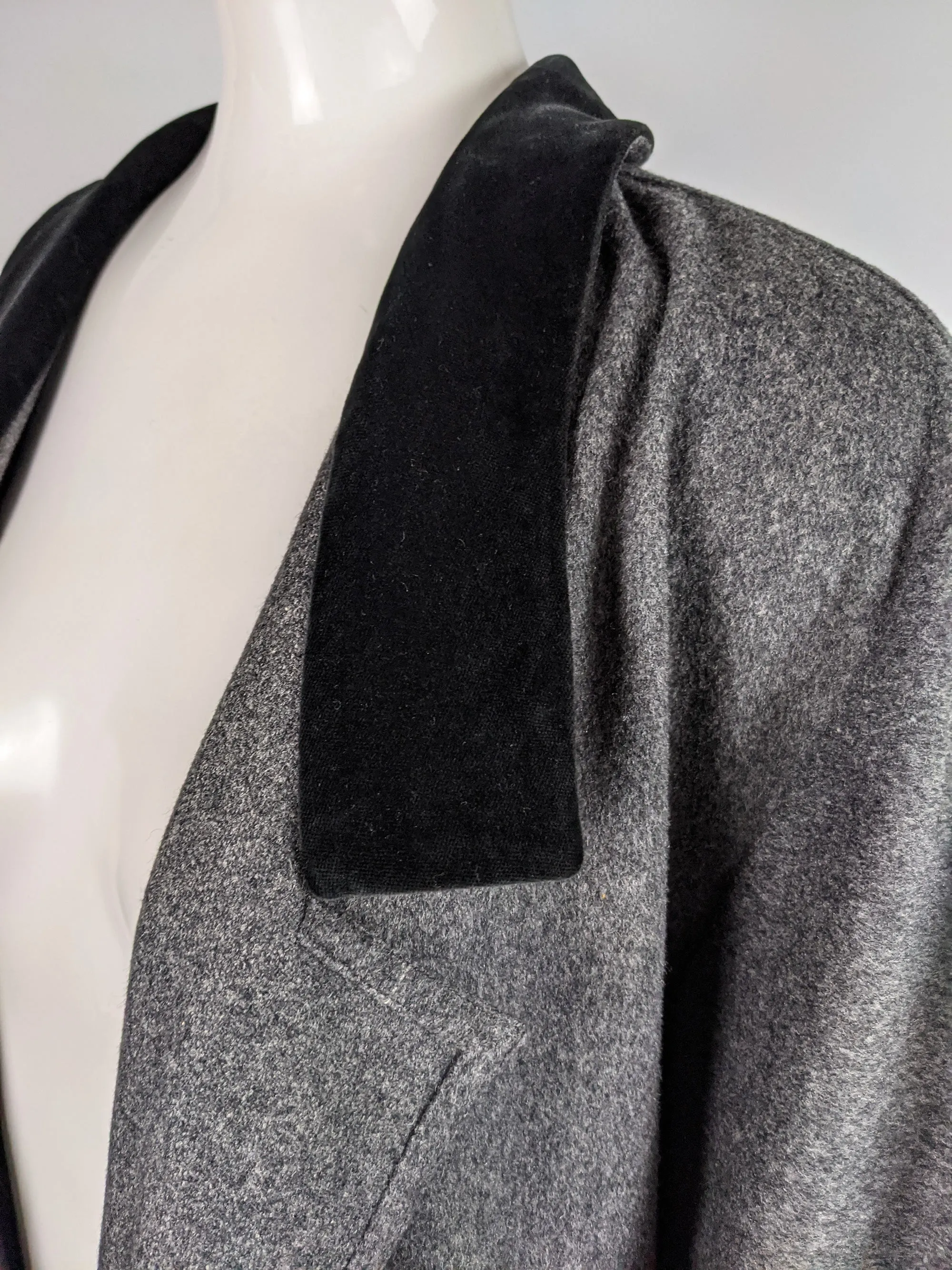 Vintage Grey Sculptural Wool Extreme Batwing Coat, 1980s