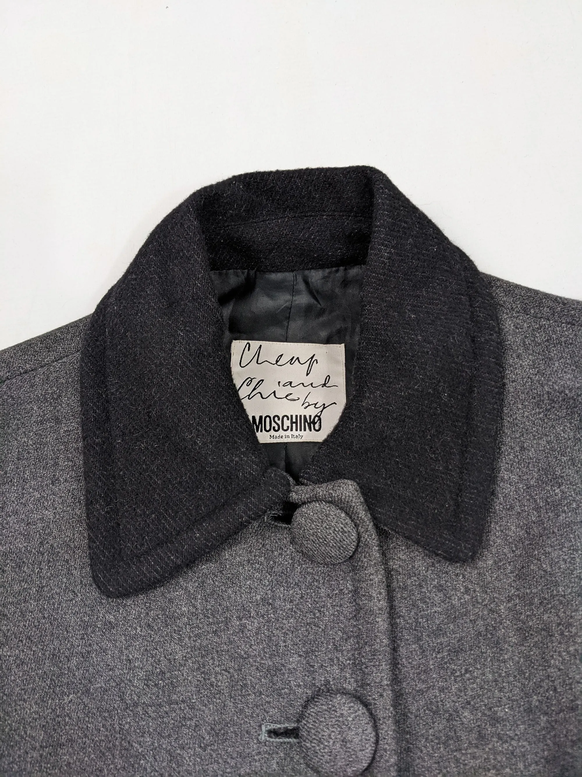 Vintage Grey Wool Oversized Swing Coat, 1990s