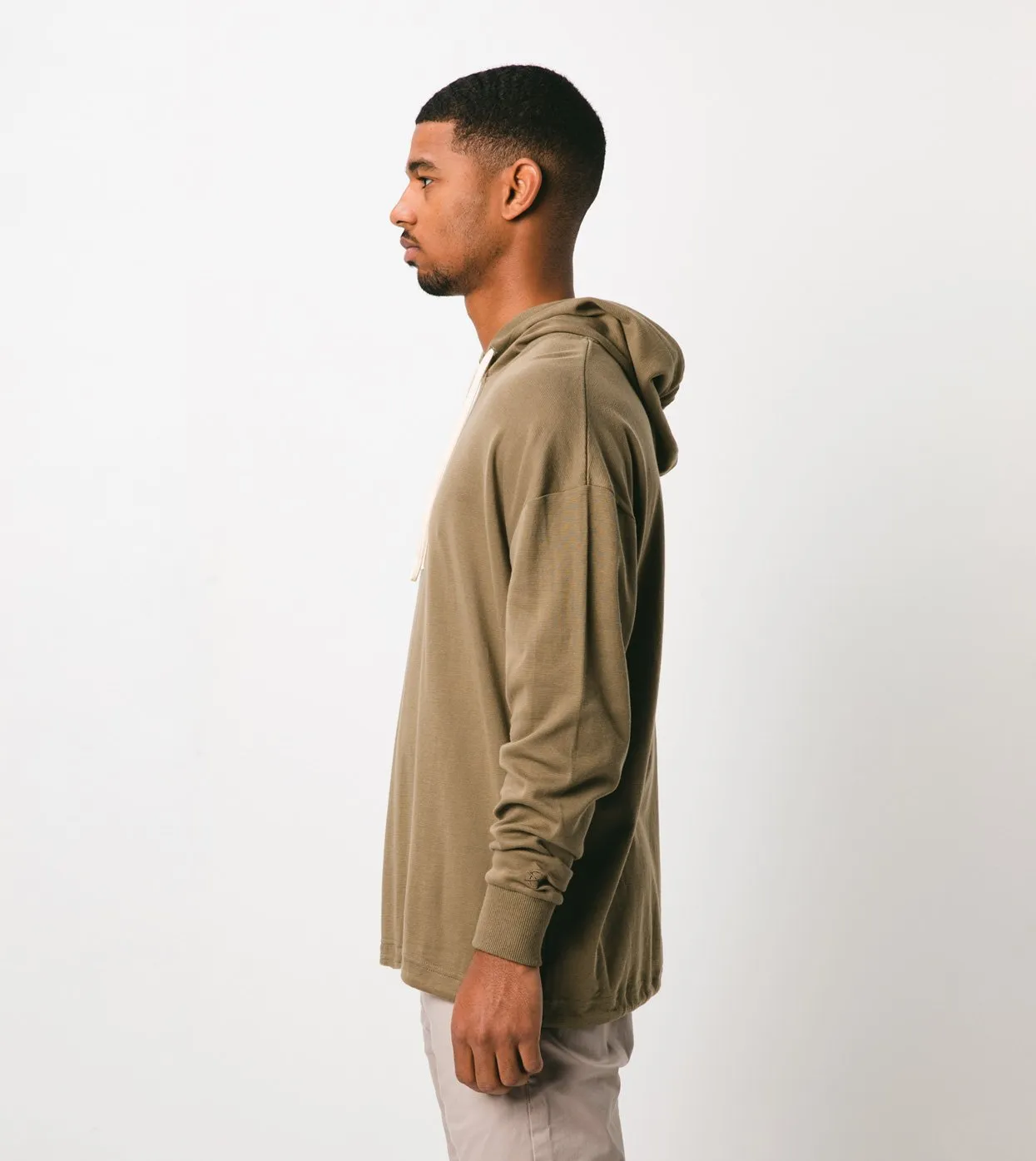 Waffle Rugger Hood LS Tee Grass - Sale