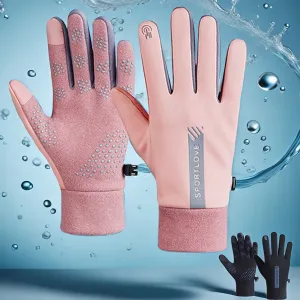 Winter Warm Gloves, Women's Fleece Thickened Touch Screen Windproof Skiing Gloves