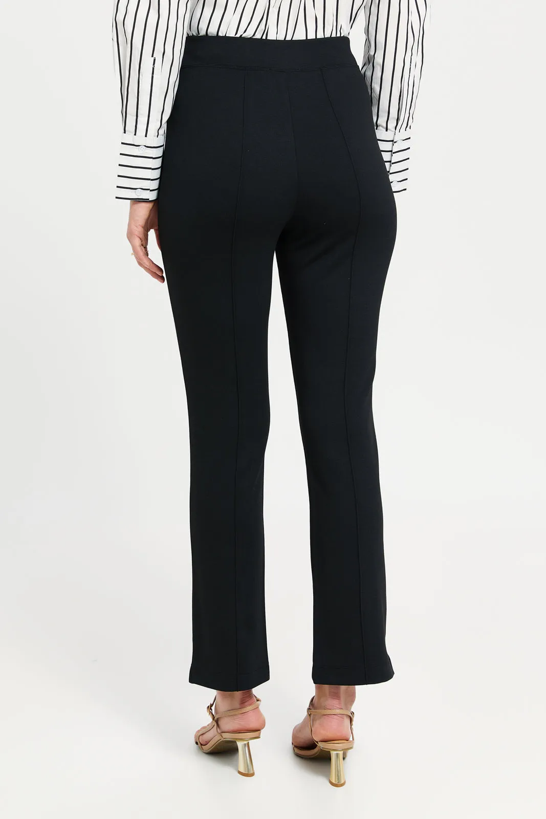 Women Black Flare Trousers