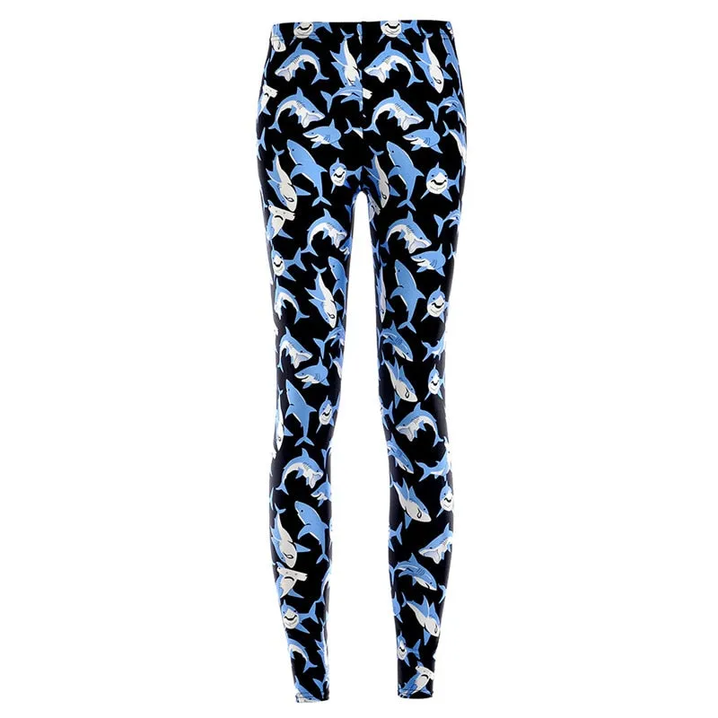 Women Legging: Shark Pattern