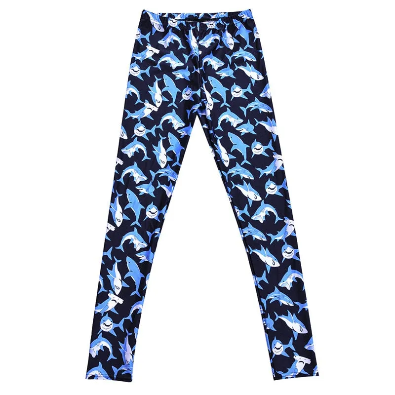 Women Legging: Shark Pattern