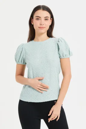 Women Mint Lace Top