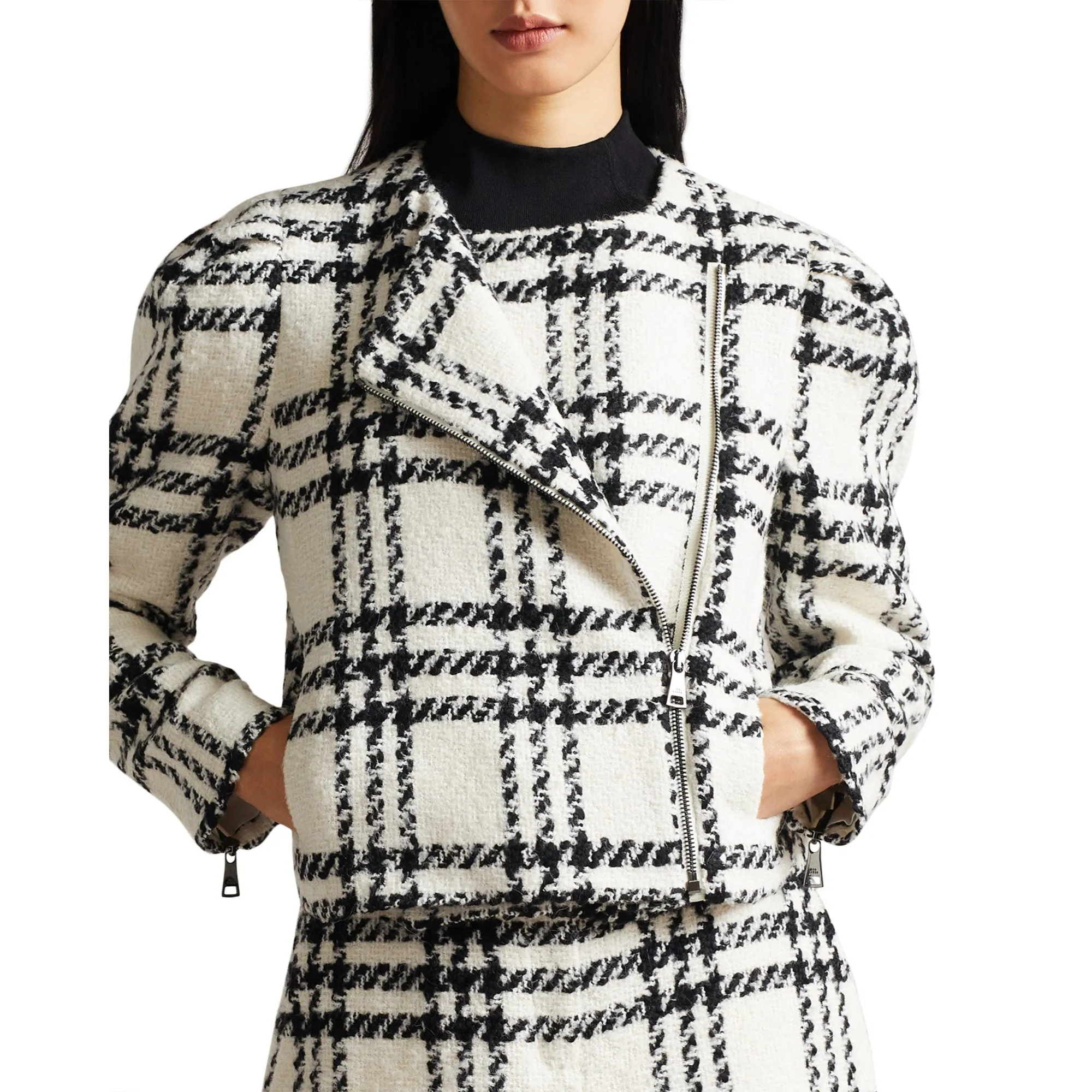 Women Wmj-Iissla-Cropped Jacket With Exaggerated Shoulder - White