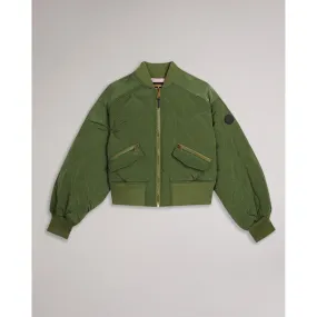 Women Wmo-Aelexis-Onion Quilted Bomber Jacket - Green