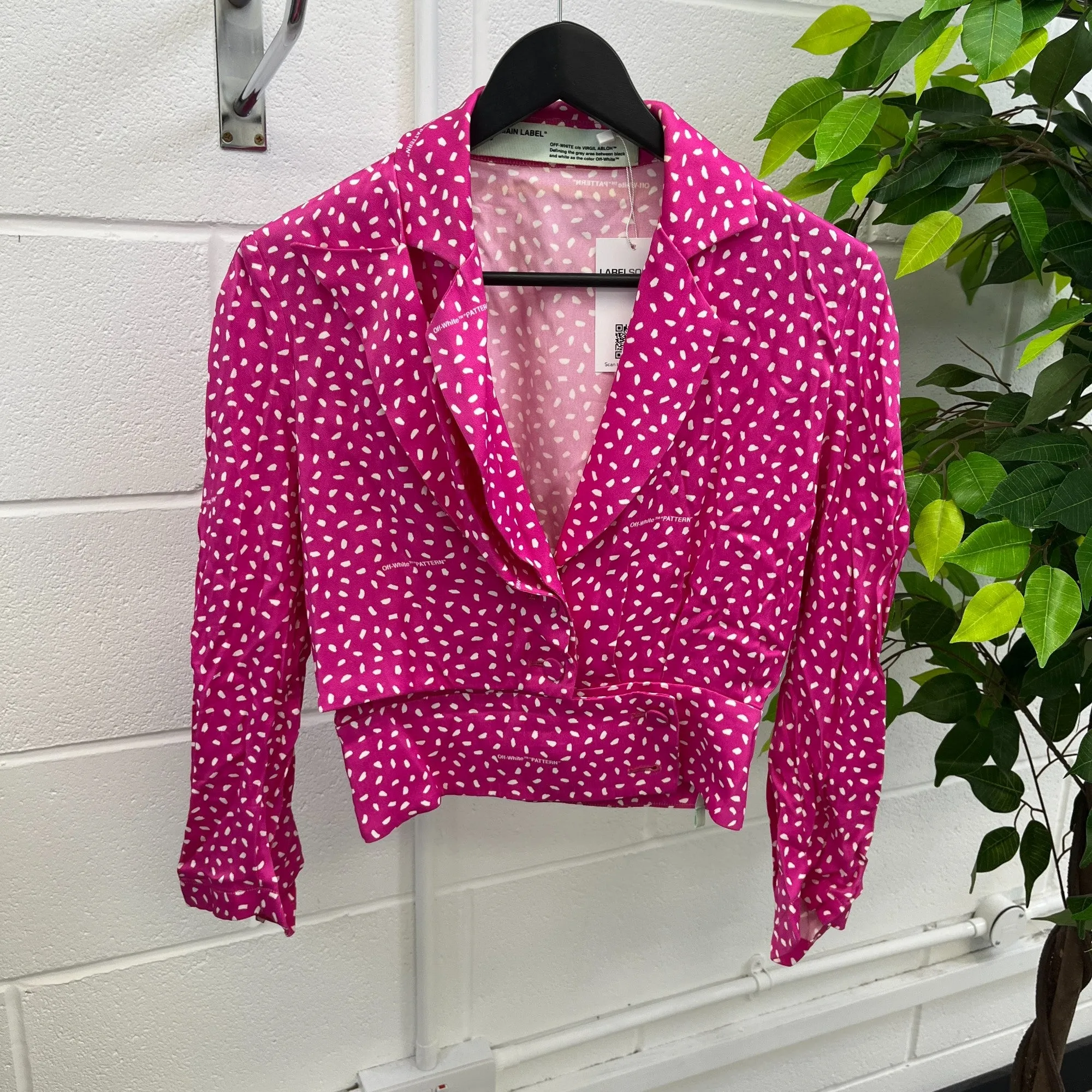 Women's Polka Dot Logo Top Pink Size XS