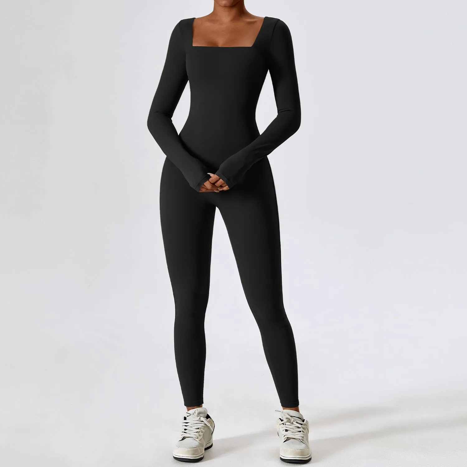 Women's Tight Long Sleeve Yoga Fitness Bodysuit