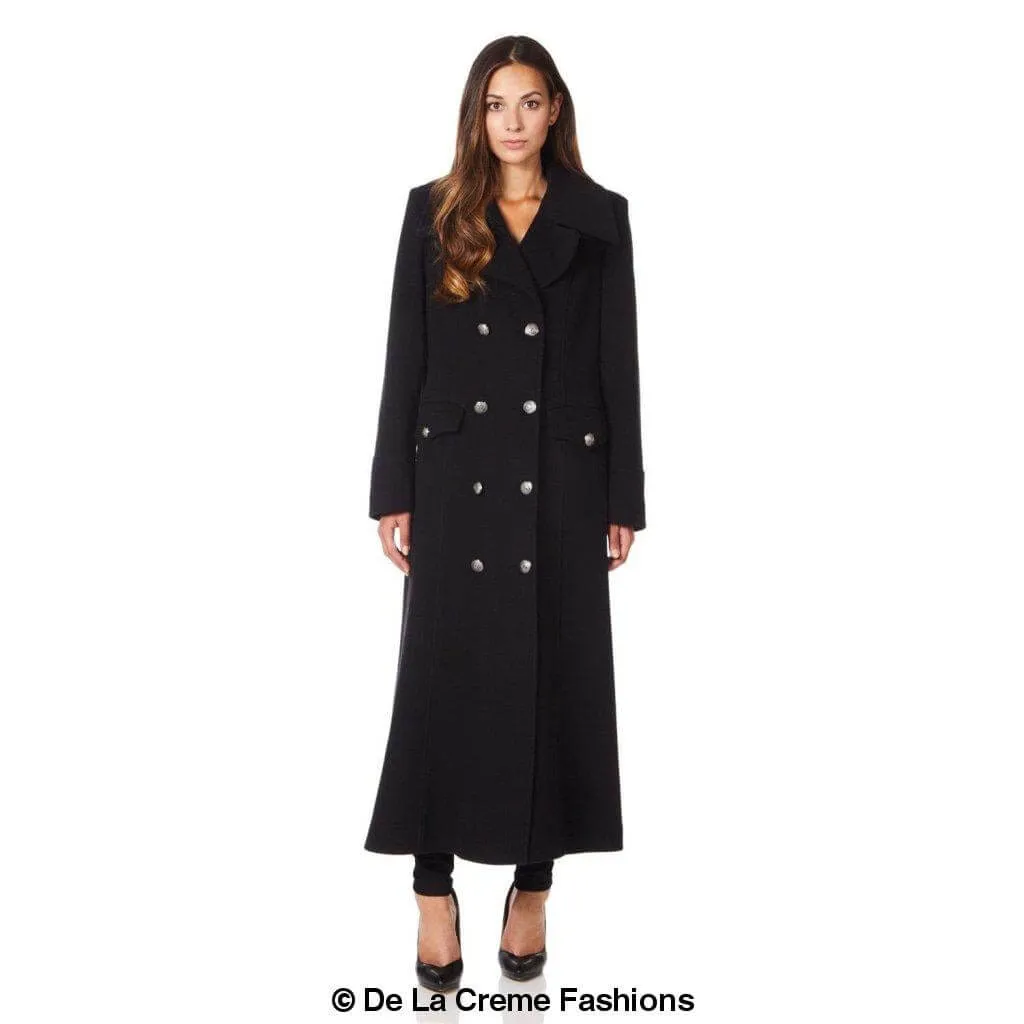 Wool Blend Double Breasted Maxi Coat (2004-WOOL)