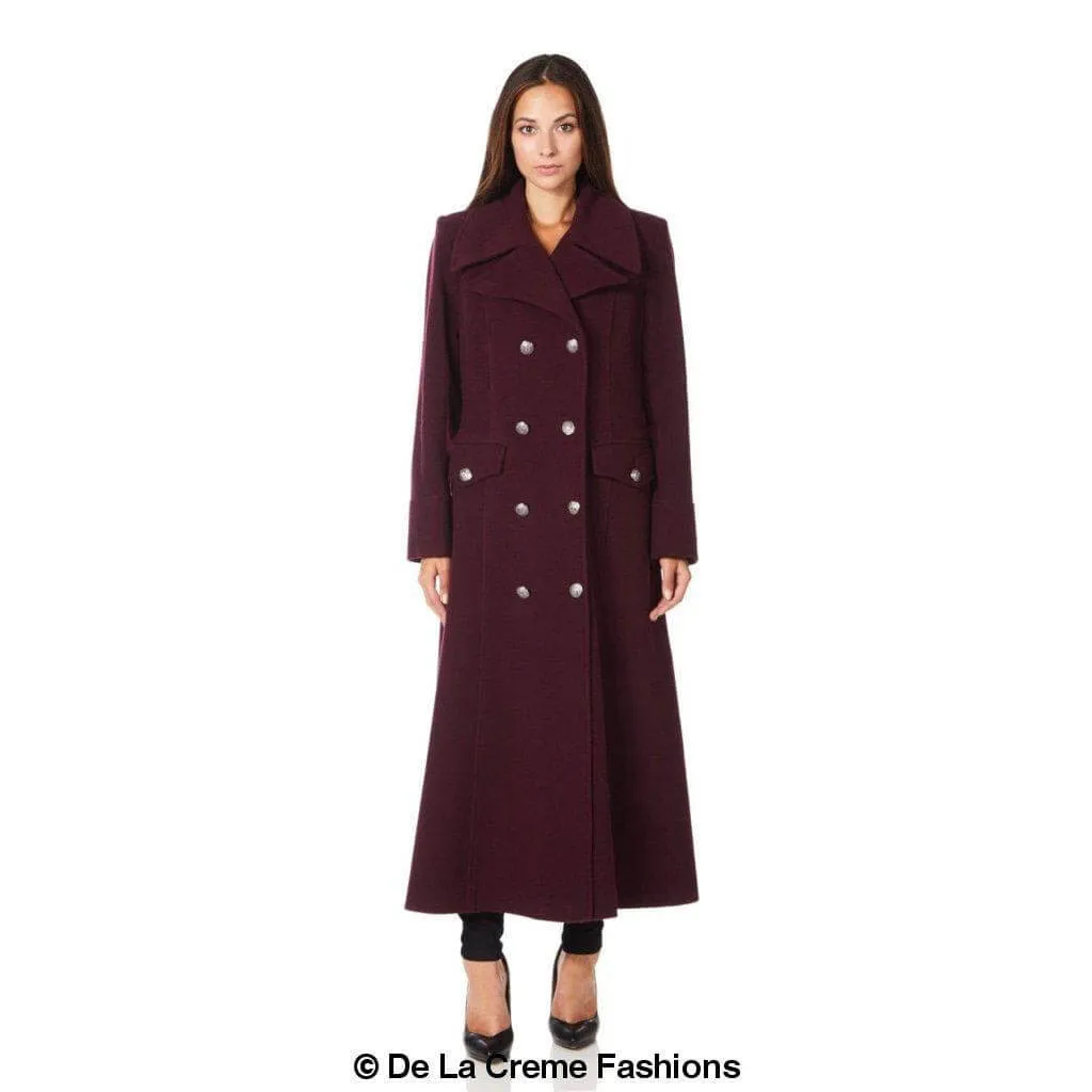 Wool Blend Double Breasted Maxi Coat (2004-WOOL)