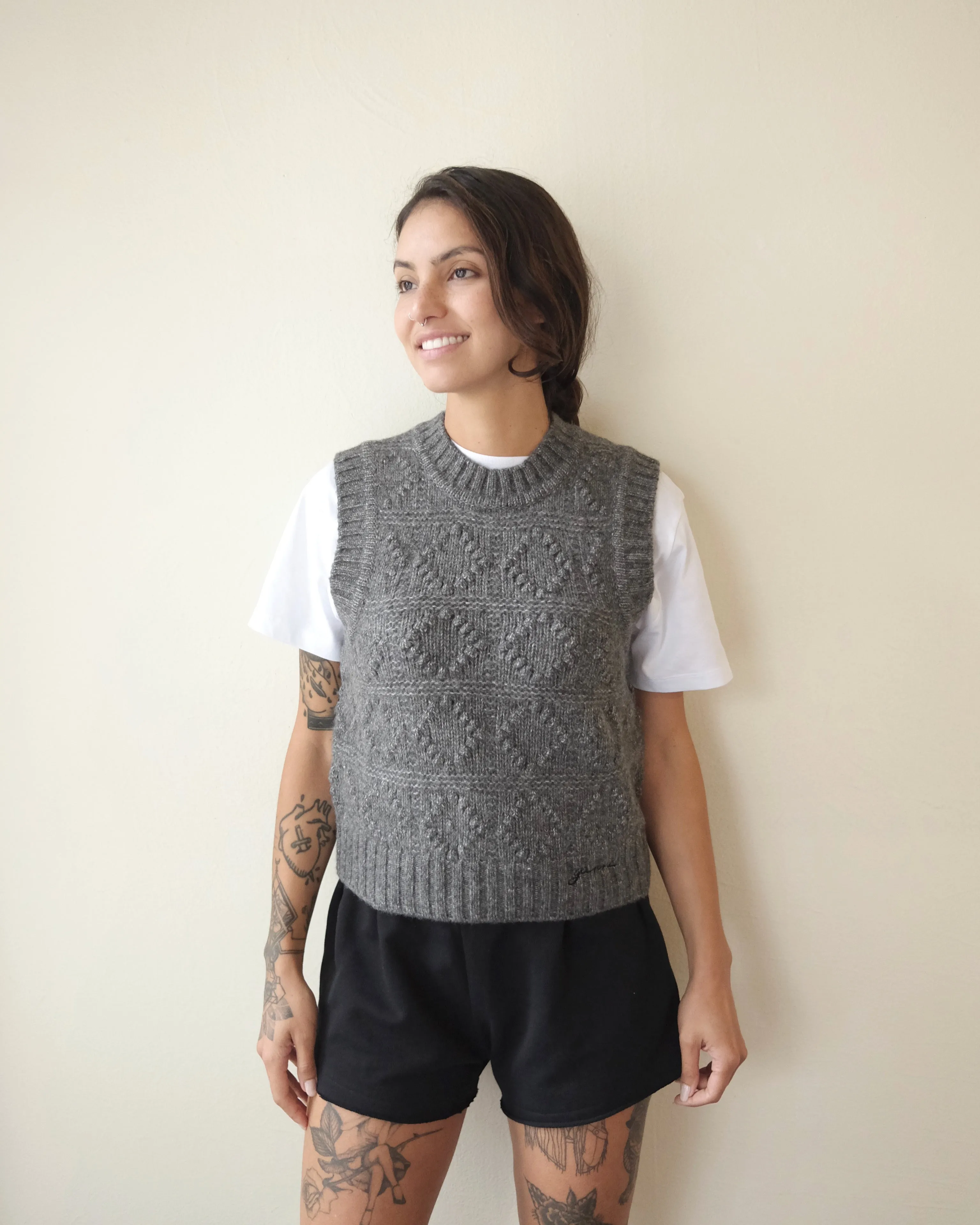 Wool Cotton Bubble Vest