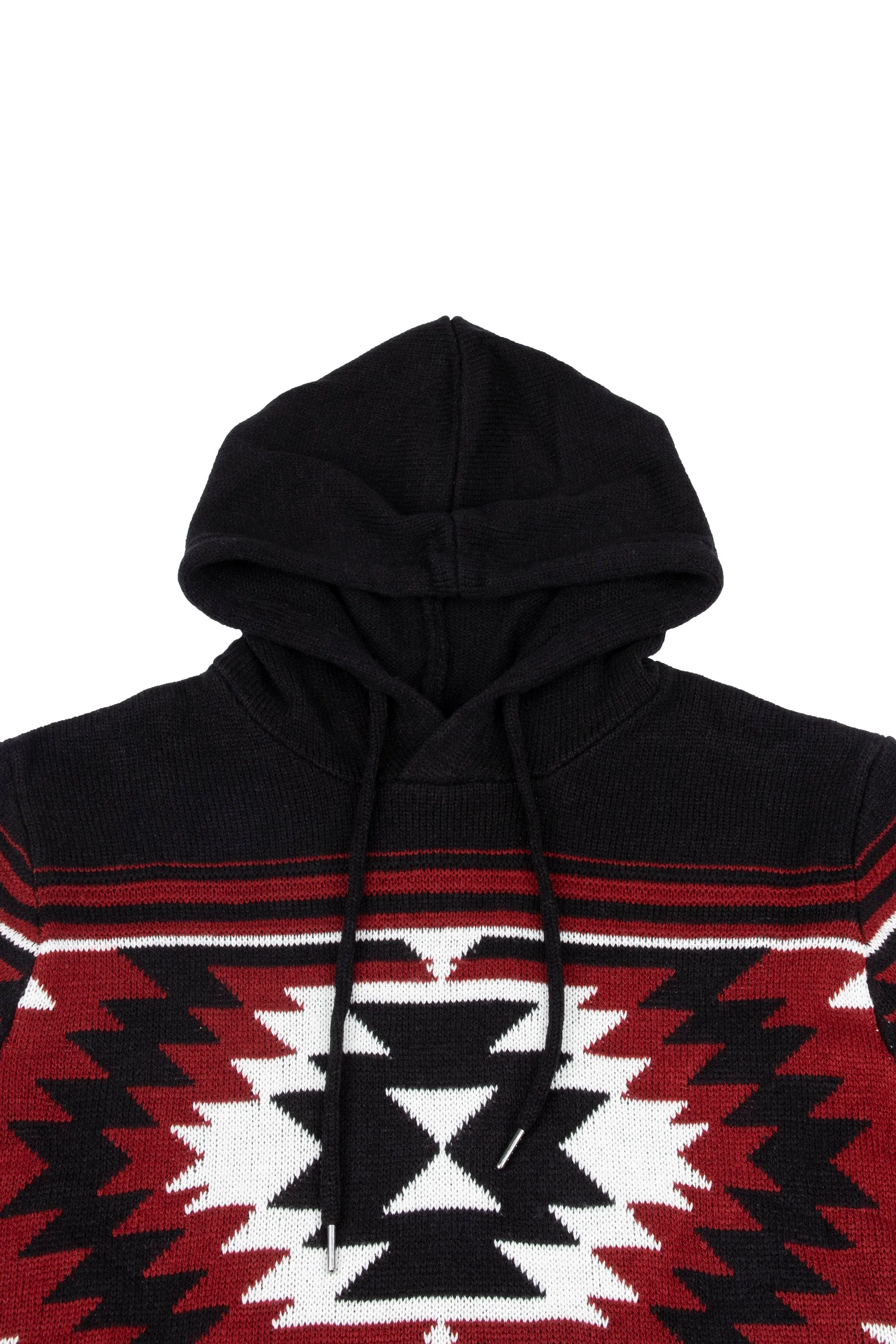 X RAY Men's Aztec Hooded Sweater Black