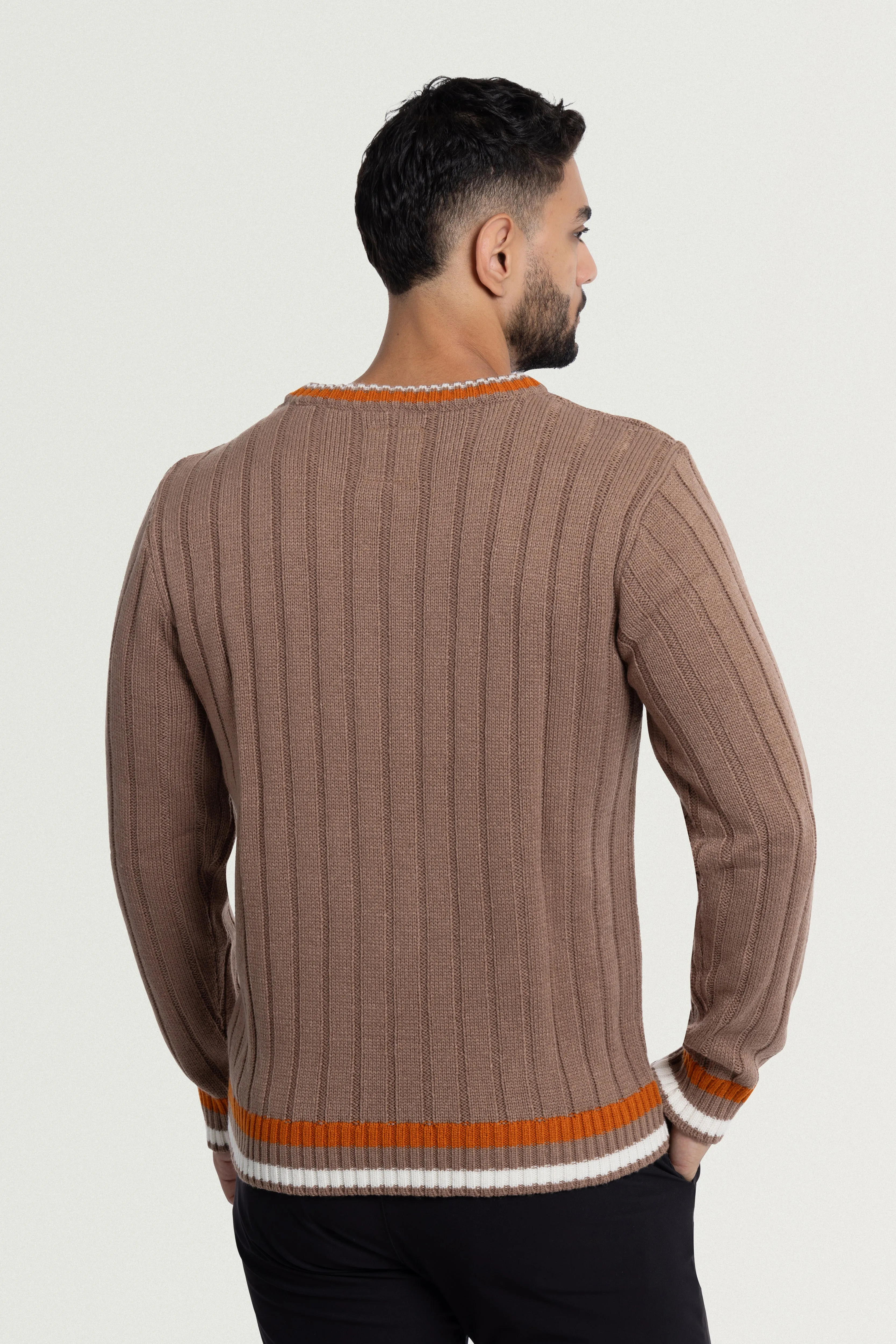 X RAY Men's Cable Knit Middleweight Soft Tipped V-Neck Sweater Regular and Big & Tall