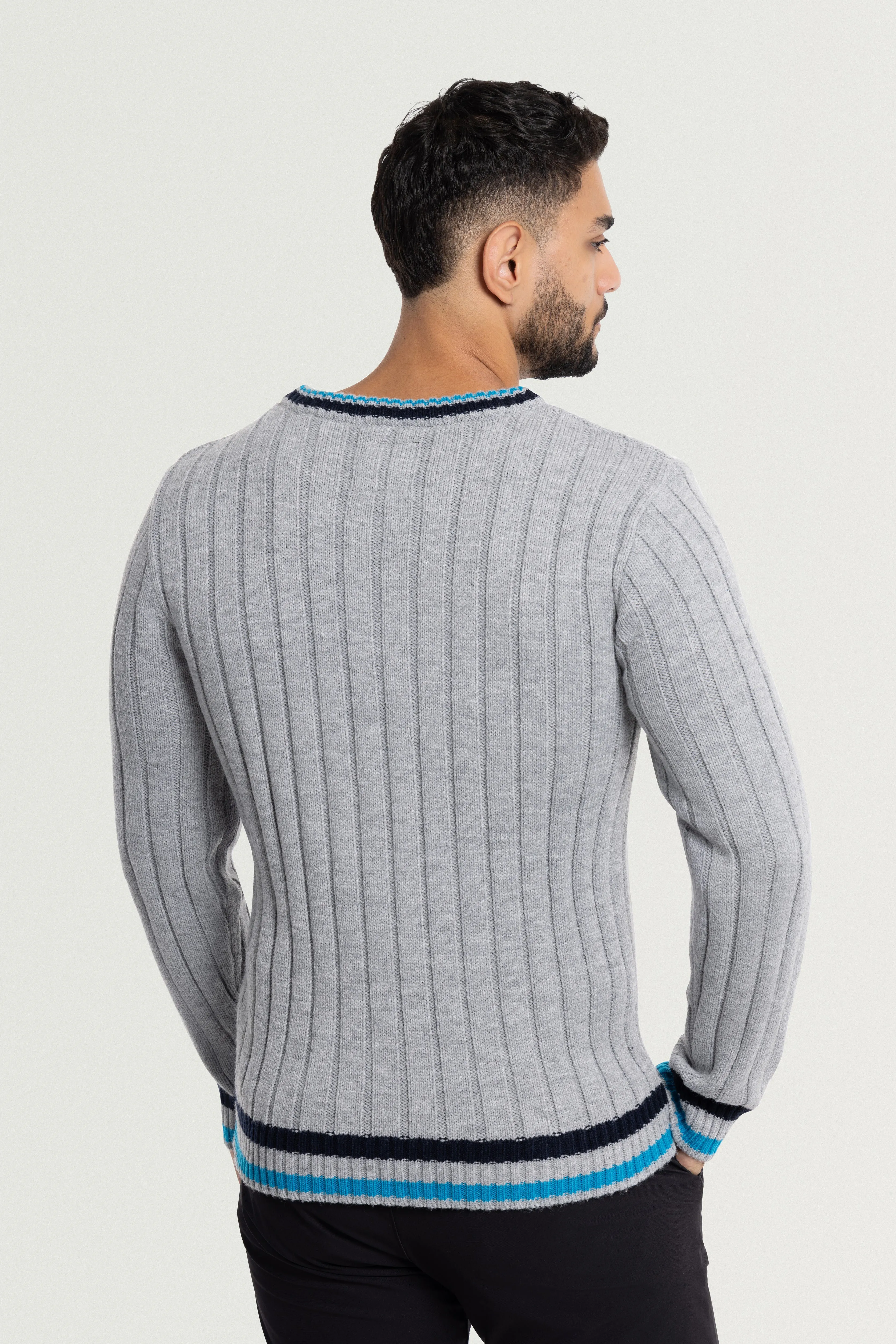 X RAY Men's Cable Knit Middleweight Soft Tipped V-Neck Sweater Regular and Big & Tall