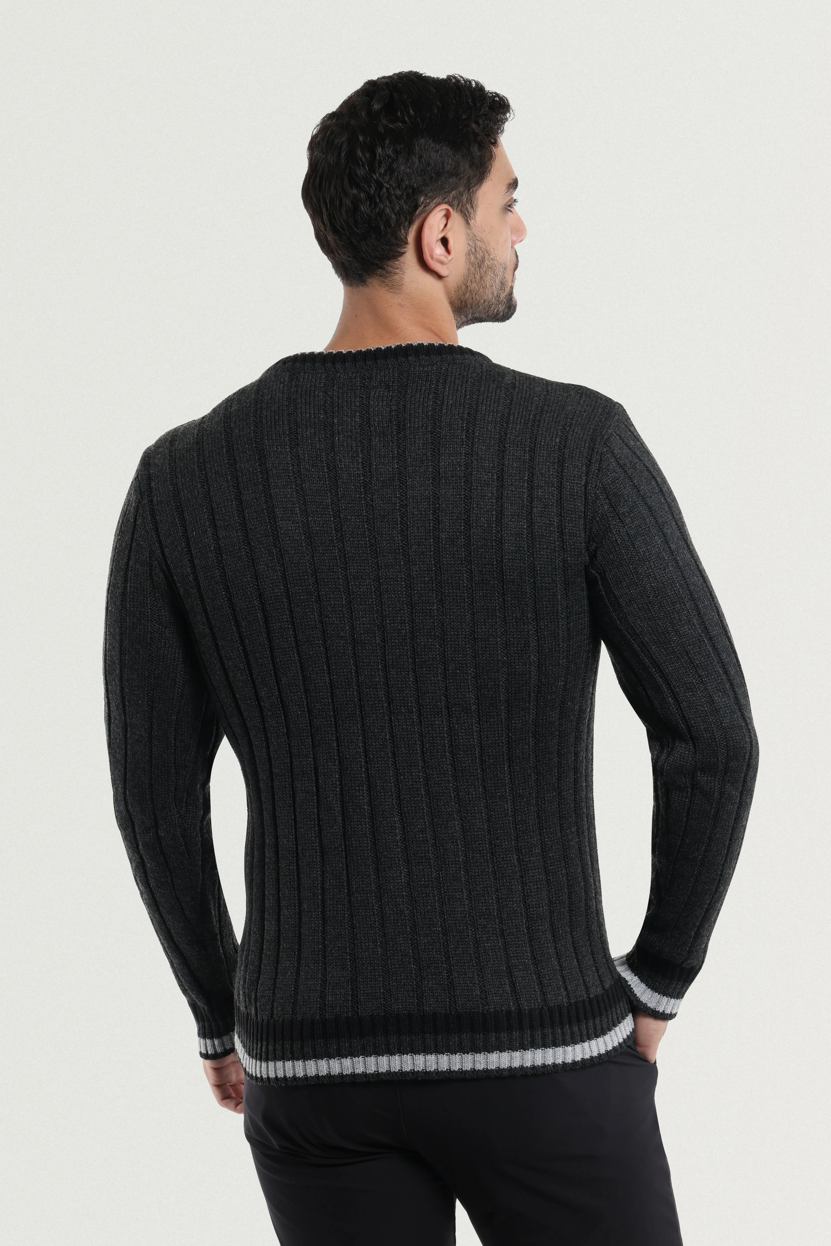 X RAY Men's Cable Knit Middleweight Soft Tipped V-Neck Sweater Regular and Big & Tall